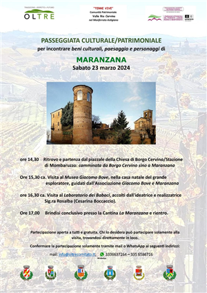 Passeggiata culturale patrimoniale Maranzana 23 marzo 2024